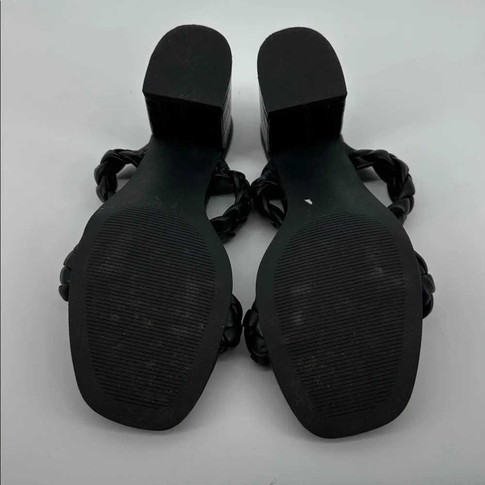 Dolce Vita Black Braided Block Heel Sandals‎ Sz 8/8.5